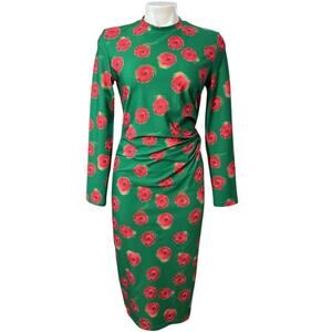 Jonathan Cohen Dress Floral With Side Twist, Abstract Ranunculus Size S